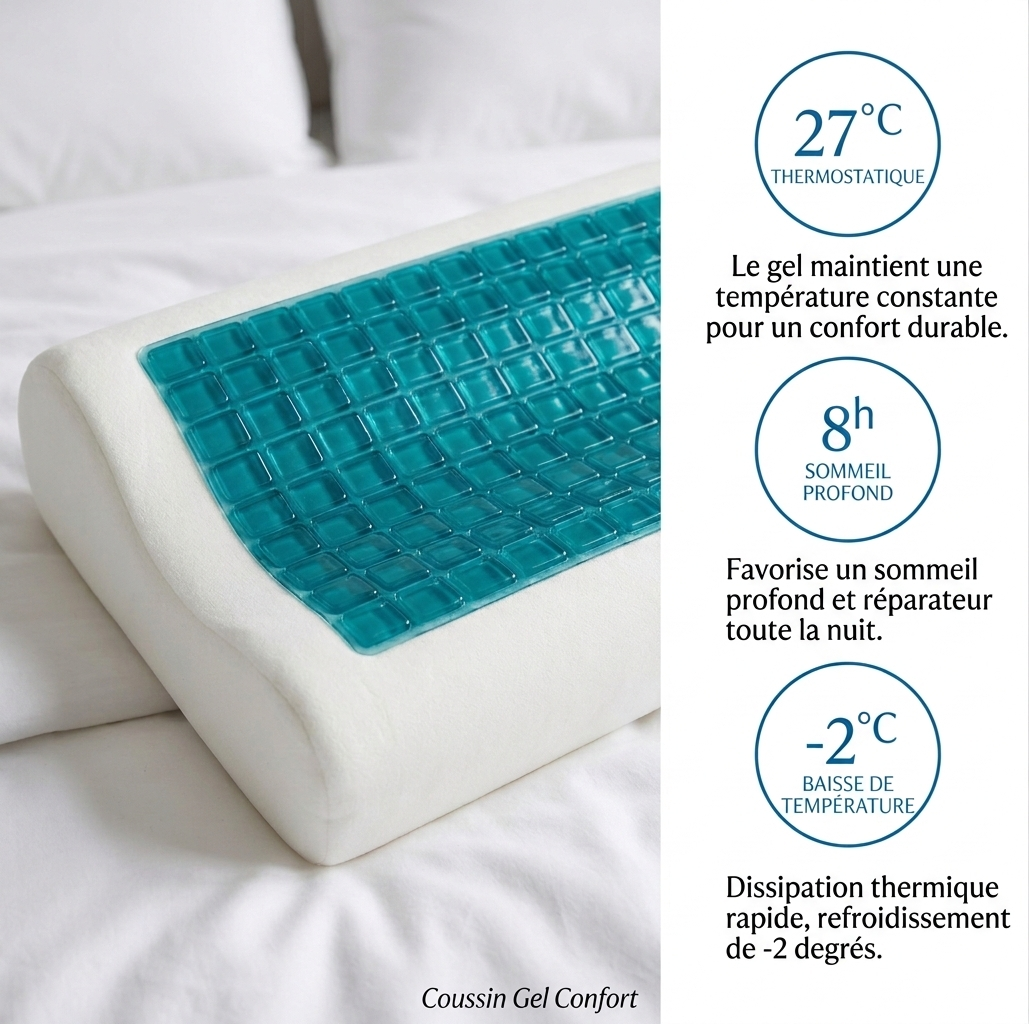 L’Expert Sommeil : Oreiller Ergonomique Cryo-Gel & Mousse à Mémoire Premium